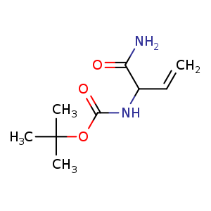 Chemical structure of tert-Butyl 1-amino-1-oxobut-3-en-2-ylcarbamate , CAS 1822593-18-9, AChemBlock U108121