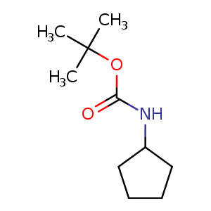 Chemical structure of tert-Butyl cyclopentylcarbamate , CAS 153789-22-1, AChemBlock U108131
