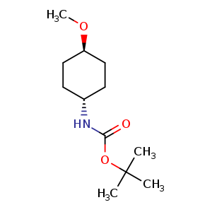 Chemical structure of trans-tert-Butyl 4-methoxycyclohexylcarbamate , CAS 760958-17-6, AChemBlock U108142