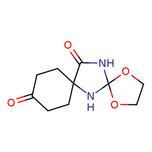 Chemical structure of 1,3-Diazaspiro[4.5]decane-2,4,8-trione monoethylene acetal , CAS 54621-17-9, AChemBlock U108150
