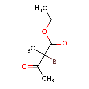 Chemical structure of Ethyl 2-bromo-2-methyl-3-oxobutanoate , CAS 32116-05-5, AChemBlock U108168