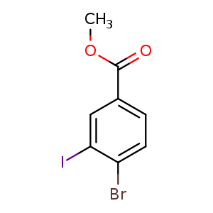 Chemical structure of Methyl 4-bromo-3-iodobenzoate , CAS 1257231-51-8, AChemBlock U108199