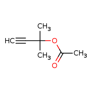 Chemical structure of 2-Methylbut-3-yn-2-yl acetate , CAS 1604-29-1, AChemBlock U108202
