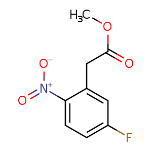 Chemical structure of Methyl 2-(5-fluoro-2-nitrophenyl)acetate , CAS 29640-99-1, AChemBlock U108214
