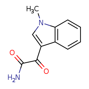 Chemical structure of 2-(1-Methyl-1H-indol-3-yl)-2-oxoacetamide , CAS 16382-39-1, AChemBlock U108219