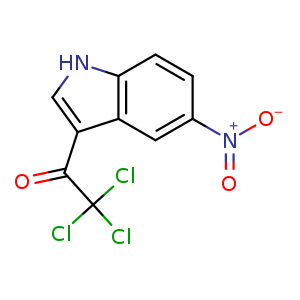 Chemical structure of 2,2,2-Trichloro-1-(5-nitro-1H-indol-3-yl)ethanone , CAS 1855020-20-0, AChemBlock U108234