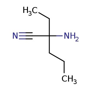 Chemical structure of 2-Amino-2-ethylpentanenitrile , CAS 70780-83-5, AChemBlock U108239