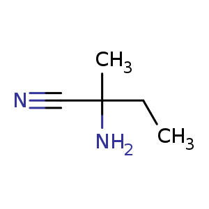 Chemical structure of 2-Amino-2-methylbutanenitrile , CAS 4475-95-0, AChemBlock U108241