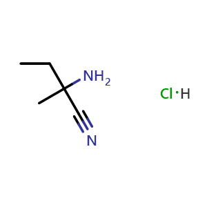 Chemical structure of 2-Amino-2-methylbutanenitrile hydrochloride , CAS 50846-37-2, AChemBlock U108242