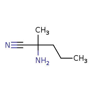Chemical structure of 2-Amino-2-methylpentanenitrile , CAS 58577-08-5, AChemBlock U108243