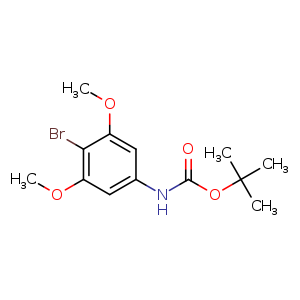 Chemical structure of tert-Butyl 4-bromo-3,5-dimethoxyphenylcarbamate , CAS 232275-48-8, AChemBlock U108256