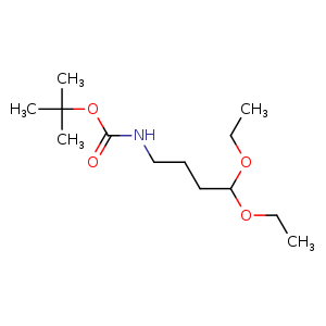 Chemical structure of tert-Butyl 4,4-diethoxybutylcarbamate , CAS 143646-48-4, AChemBlock U108260