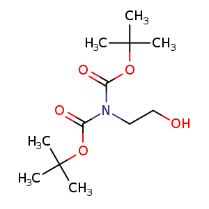 Chemical structure of Di-tert-butyl (2-hydroxyethyl)imidodicarbonate , CAS 849727-12-4, AChemBlock U108273