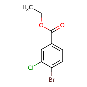 Chemical structure of Ethyl 4-bromo-3-chlorobenzoate , CAS 120077-67-0, AChemBlock U108278