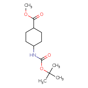 Chemical structure of Methyl 4-(tert-butoxycarbonylamino)cyclohexanecarboxylate , CAS 503817-57-0, AChemBlock U108290