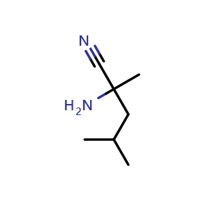 Chemical structure of 2-Amino-2,4-dimethylpentanenitrile , CAS 26842-43-3, AChemBlock U108309