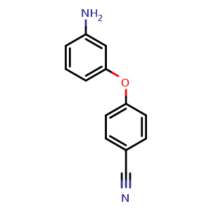 Chemical structure of 4-(3-Aminophenoxy)benzonitrile , CAS 30202-93-8, AChemBlock U108310