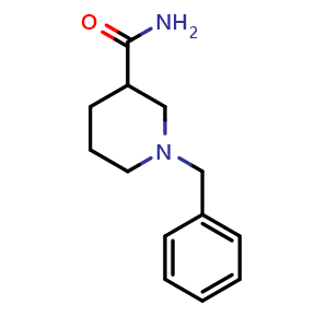Chemical structure of 1-Benzylpiperidine-3-carboxamide , CAS 94379-05-2, AChemBlock U108321