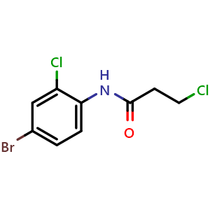 Chemical structure of N-(4-Bromo-2-chlorophenyl)-3-chloropropanamide , CAS 1098343-13-5, AChemBlock U108327