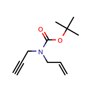 Chemical structure of tert-Butyl allyl(prop-2-ynyl)carbamate , CAS 147528-20-9, AChemBlock U108340