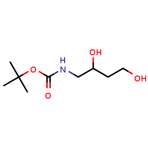 Chemical structure of tert-Butyl 2,4-dihydroxybutylcarbamate , CAS 1421313-82-7, AChemBlock U108348