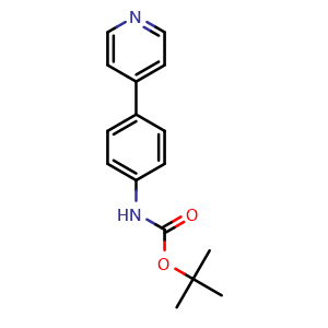 Chemical structure of tert-Butyl 4-(pyridin-4-yl)phenylcarbamate , CAS 197435-52-2, AChemBlock U108358