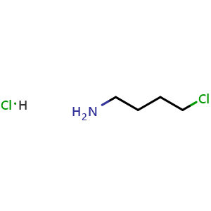 Chemical structure of 4-Chlorobutan-1-amine hydrochloride , CAS 6435-84-3, AChemBlock U108362