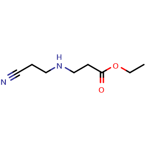 Chemical structure of Ethyl 3-(2-cyanoethylamino)propanoate , CAS 408507-47-1, AChemBlock U108378