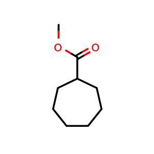 Chemical structure of Methyl cycloheptanecarboxylate , CAS 60433-00-3, AChemBlock U108402