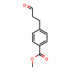 Chemical structure of Methyl 4-(3-oxopropyl)benzoate , CAS 113100-81-5, AChemBlock U108407