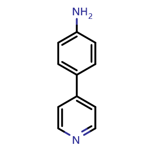 Chemical structure of 4-(Pyridin-4-yl)aniline , CAS 13296-04-3, AChemBlock U108426