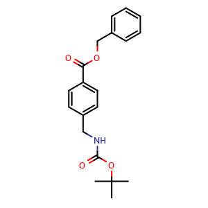 Chemical structure of Benzyl 4-((tert-butoxycarbonylamino)methyl)benzoate , CAS 204199-03-1, AChemBlock U108442