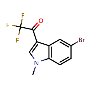 Chemical structure of 1-(5-Bromo-1-methyl-1H-indol-3-yl)-2,2,2-trifluoroethanone , CAS 1419518-02-7, AChemBlock U108461