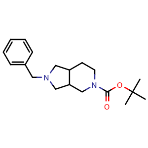 Chemical structure of tert-Butyl 2-benzylhexahydro-1H-pyrrolo[3,4-c]pyridine-5(6H)-carboxylate , CAS 351370-97-3, AChemBlock U108467