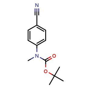 Chemical structure of tert-Butyl 4-cyanophenyl(methyl)carbamate , CAS 693803-47-3, AChemBlock U108472
