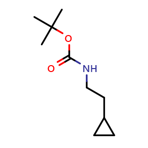 Chemical structure of tert-Butyl 2-cyclopropylethylcarbamate , CAS 1465140-82-2, AChemBlock U108473