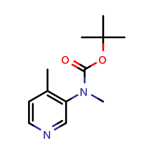 Chemical structure of tert-Butyl (4-methylpyridin-3-yl)methylcarbamate , CAS 1595032-33-9, AChemBlock U108478
