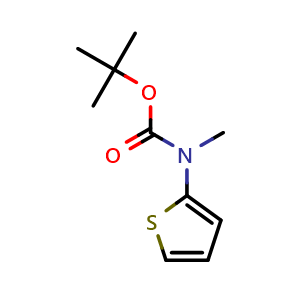Chemical structure of tert-Butyl thiophen-2-ylmethylcarbamate , CAS 132463-32-2, AChemBlock U108483