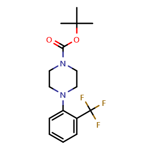 Chemical structure of tert-Butyl 4-(2-(trifluoromethyl)phenyl)piperazine-1-carboxylate , CAS 1121596-52-8, AChemBlock U108485