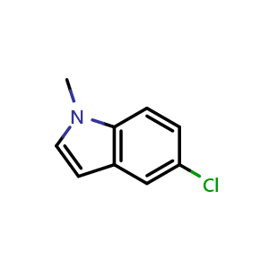 Chemical structure of 5-Chloro-1-methyl-1H-indole , CAS 112398-75-1, AChemBlock U108489