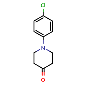 Chemical structure of 1-(4-Chlorophenyl)piperidin-4-one , CAS 113759-96-9, AChemBlock U108492
