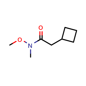 Chemical structure of 2-Cyclobutyl-N-methoxy-N-methylacetamide , CAS 1694408-53-1, AChemBlock U108493