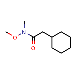 Chemical structure of 2-Cyclohexyl-N-methoxy-N-methylacetamide , CAS 134560-43-3, AChemBlock U108494