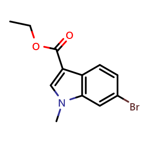 Chemical structure of Ethyl 6-bromo-1-methyl-1H-indole-3-carboxylate , CAS 1373147-89-7, AChemBlock U108508