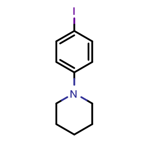 Chemical structure of 1-(4-Iodophenyl)piperidine , CAS 55376-34-6, AChemBlock U108519