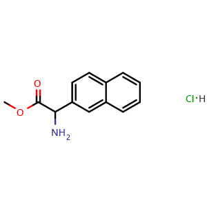 Chemical structure of Methyl 2-amino-2-(naphthalen-2-yl)acetate hydrochloride , CAS 179811-51-9, AChemBlock U108524