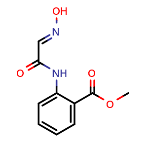 Chemical structure of Methyl 2-(2-(hydroxyimino)acetamido)benzoate , CAS 63016-87-5, AChemBlock U108530