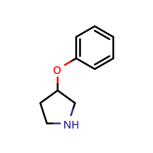 Chemical structure of 3-Phenoxypyrrolidine , CAS 21767-14-6, AChemBlock U108540