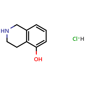 Chemical structure of 1,2,3,4-Tetrahydroisoquinolin-5-ol hydrochloride , CAS 102879-34-5, AChemBlock U108542