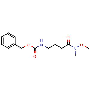Chemical structure of Benzyl 4-(methoxy(methyl)amino)-4-oxobutylcarbamate , CAS 944256-07-9, AChemBlock U108550